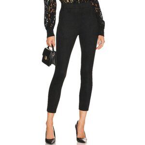 L'AGENCE 'Nini' Faux-Suede Pull-On High-Rise Crop Pants, Black